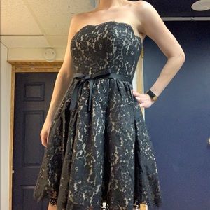 Black and nude lace dress